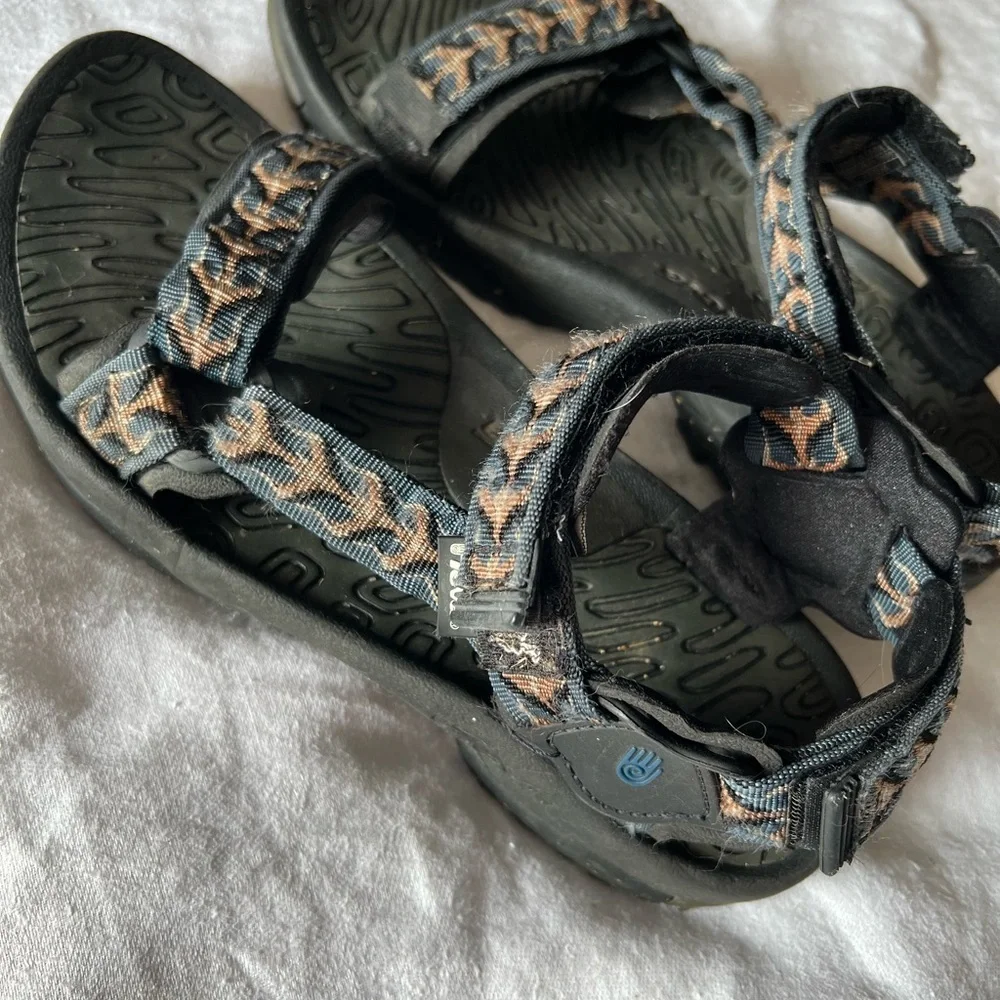 Teva Black and Tan Outdoor Sandals with Adjustable Straps